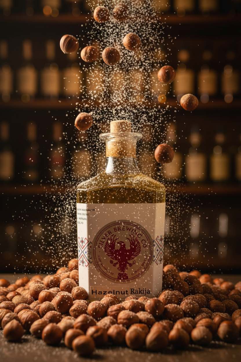 Bottle of Hazelnut Rakija 33% by Pete's Distilling Co - View 1